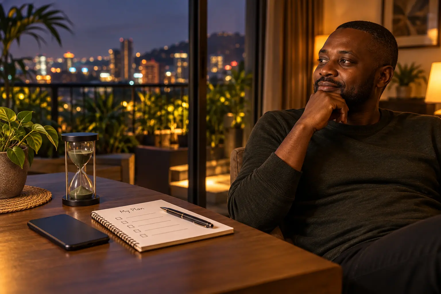 Adult in Kampala taking a deliberate break from online casino play